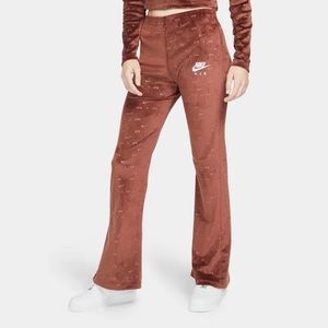 NWT Nike brown stretchy velour flare pants